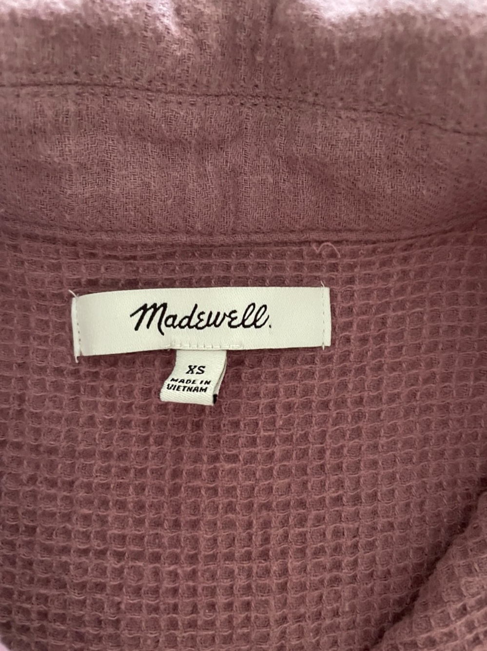 Madewell Shirt Jacket Faded Fig waffle cotton XS lightweight purple blazer - Picture 3 of 9
